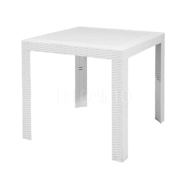 Tavolo plastica saturno rattan bianco 80x80x72h areta. - Principale