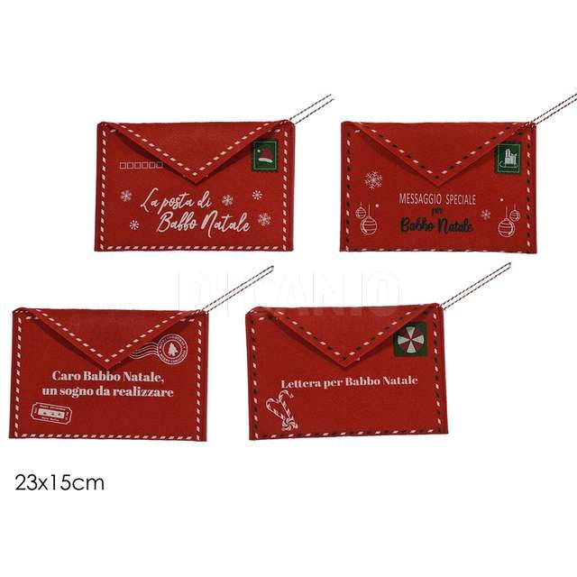 Lettera nat. 23x15cm feltro rosso 4ass - Principale