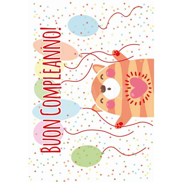 Biglietto . laminato 2024 cod. 230 /d buon compleanno - Principale
