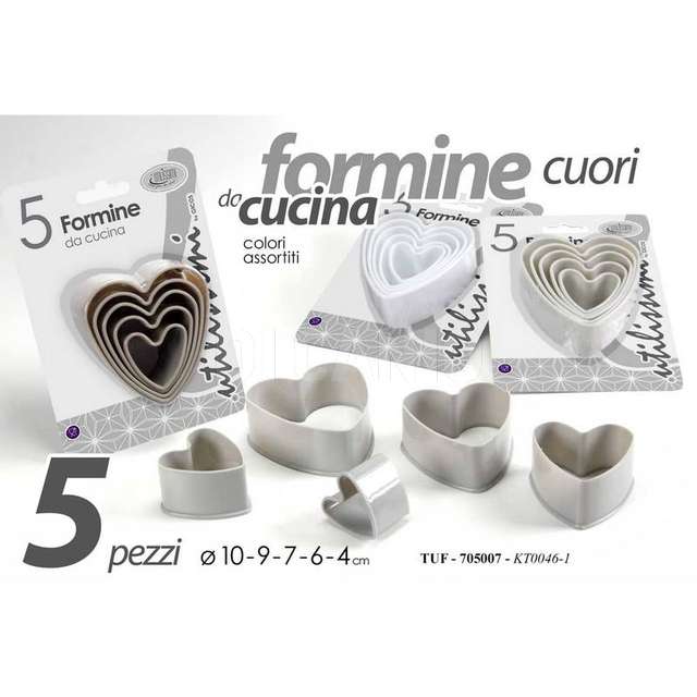Set 5pz formine cuore assortito - Principale