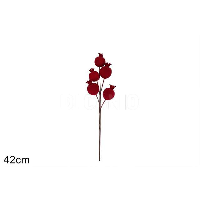 Stelo 42 cm melograno effetto velluto bordeaux - Principale