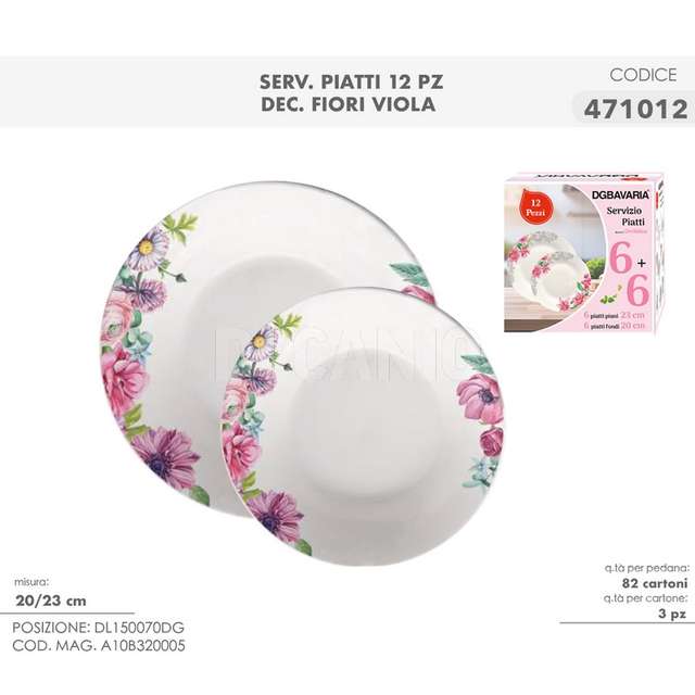 Serv. 12 pz piatti margherita - Principale