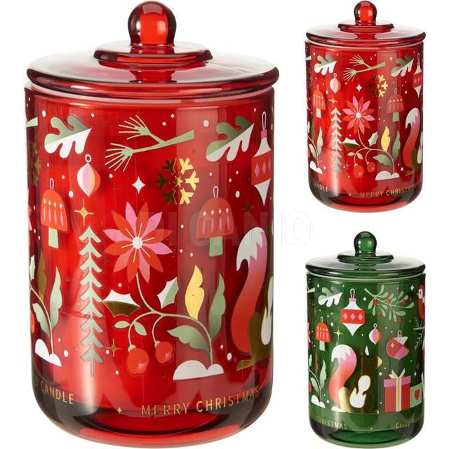 Vaso vetro c/candela 16cm 2ass - Principale