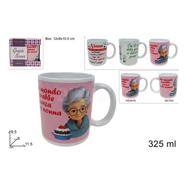Tazzone mug 325 ml nonna 3 assortito - Principale