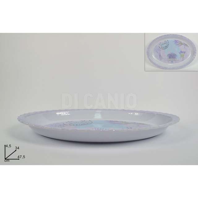 Vassoio ovale 47,5cm melamina smerlato shabby art.82190-shabby d.e. - Principale