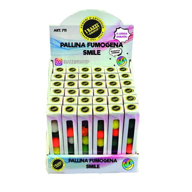 Pallina fumogena smile 6 pz i razzi - Principale