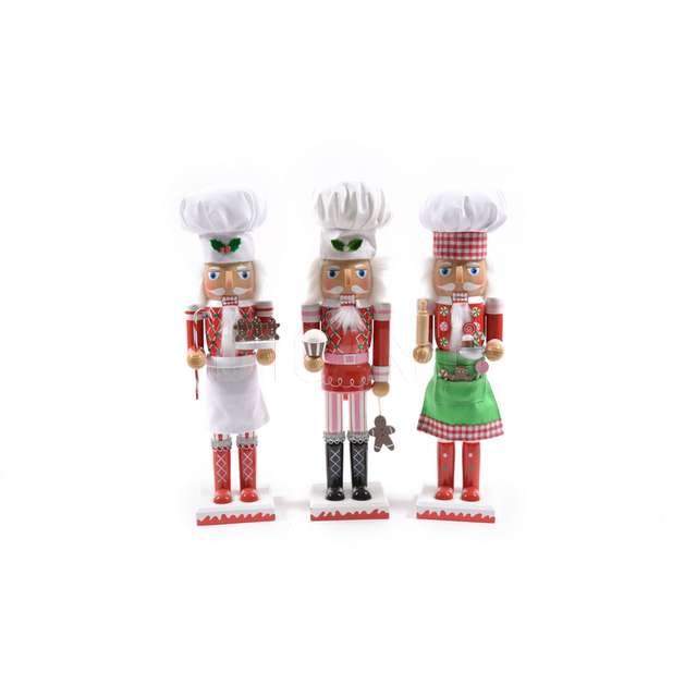 Soldatino in legno christmas chef h.36x9x8 cm assortito scatola regalo - Principale