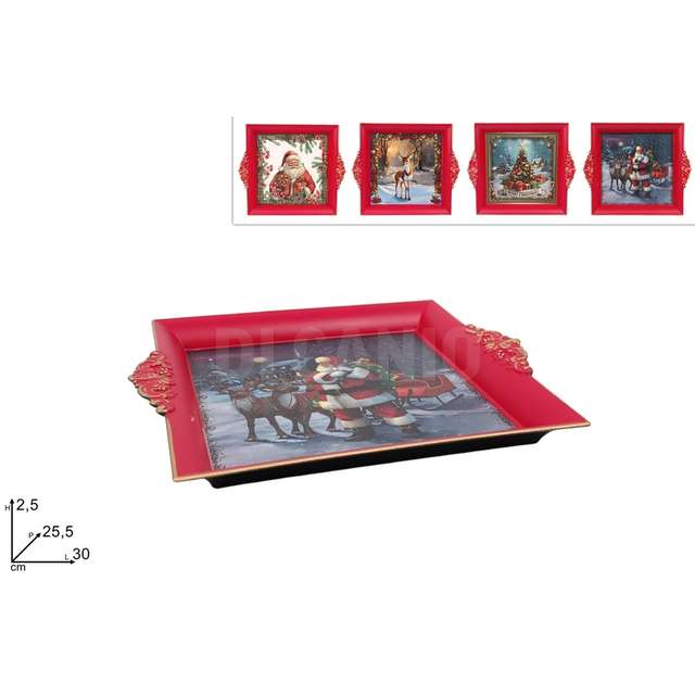 Vass.oio plastica 30x25.5 cm. cdecoro natalizio 4 ass. - Principale