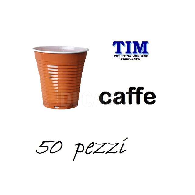 Conf.50pz bicchieri caffe marrone 80cc tim. - Principale