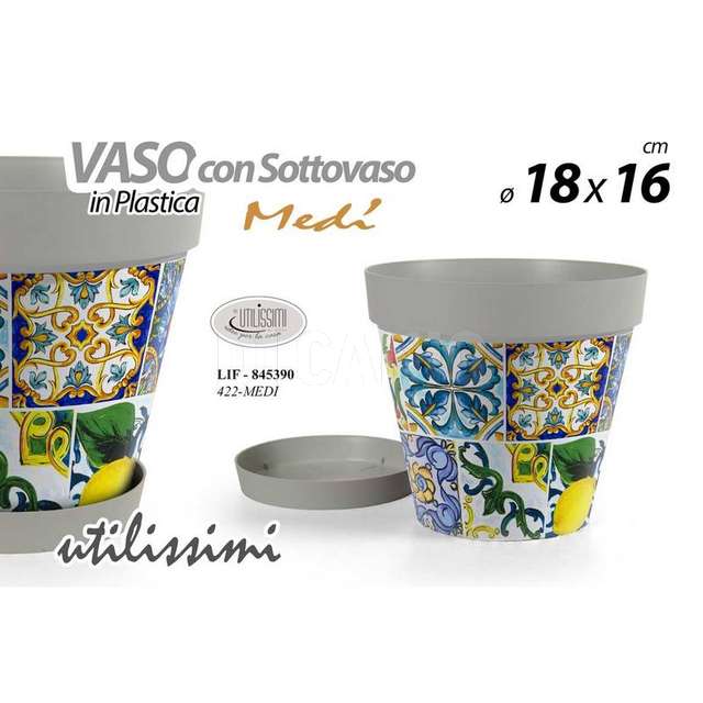Vaso decoro medi in plastica 18x16cm - Principale