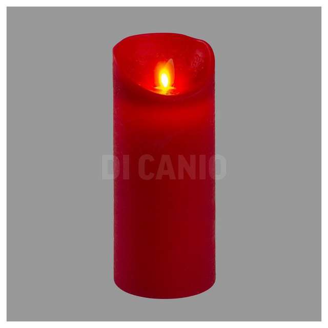 Candela 7,5cm rossa led fiamma h18cm lotti 44388 - Principale