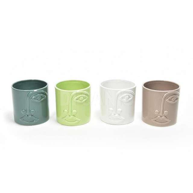 Vaso fiori in ceramica cm.12x12 colori assortiti - Principale