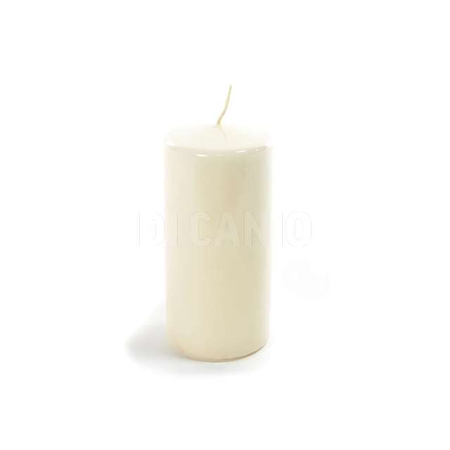 Candela pillar lucida avorio h.15 cm.6. - Principale