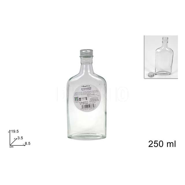 Bottiglia vetro con tappo alluminio 250ml - Principale