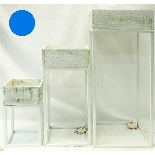 Set 3 portapianta bianco 34x17.2x17.2+54x22x22+75x28 - Principale