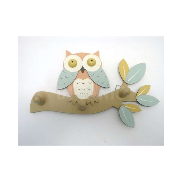 Attaccapanni ramo legno c_gufo h.22x32x6cm. c_3ganci creare - Principale