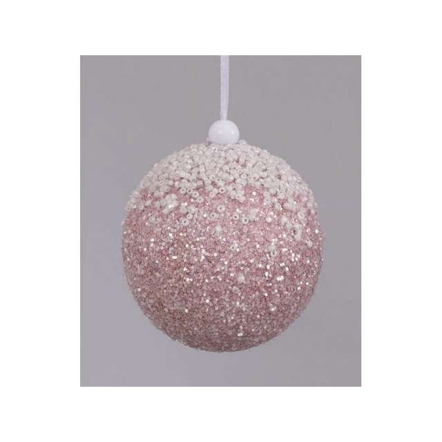 Display sfera mm.80 rosa con glitterr e corallini - Principale
