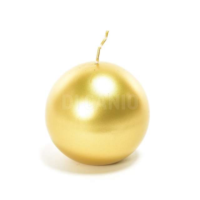 Candela sfera oro in cera d.6 cm - Principale