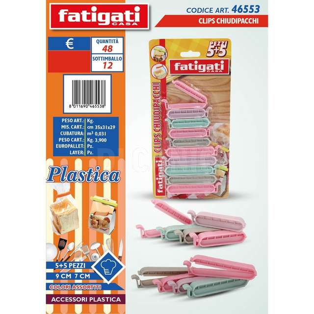 Clips chiudipacchi 5+5 in pp - Principale