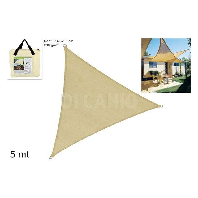 Telo ombreggiante triangolare 5x5x5 200gm2 ecru - Principale