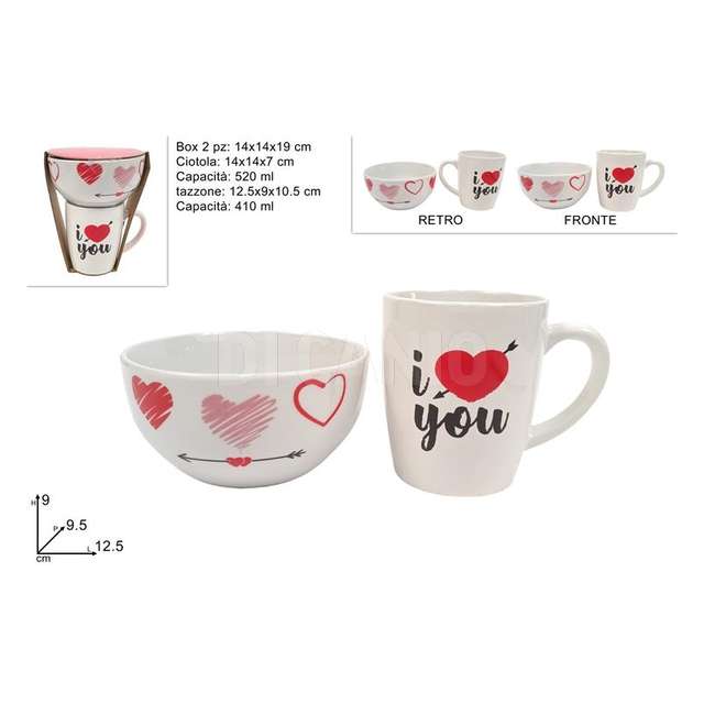 Tazzone 410ml+ ciotola 520 ml san valentino - Principale
