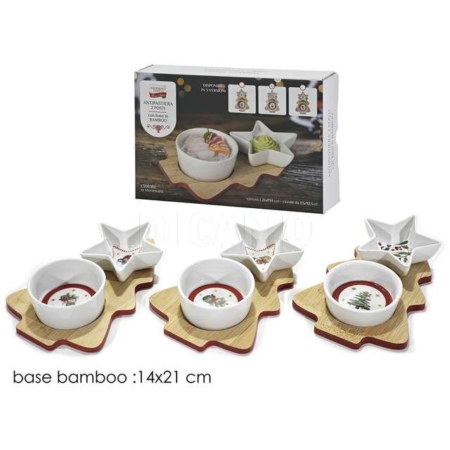 Set 2 antipast.nat. con base bamboo 3ass - Principale