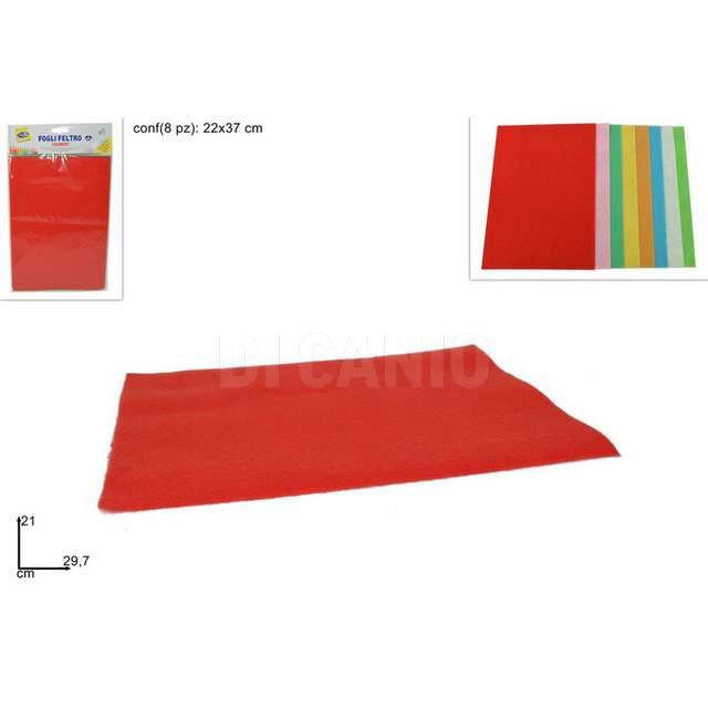 Fogli feltro a4 set 8 pz colorati - Principale