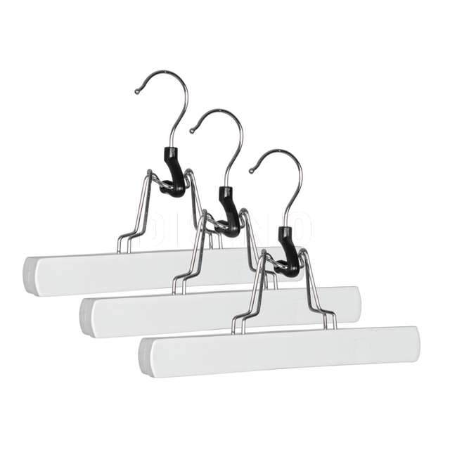 Set 3 gruccia clack bianco in legno bizzotto - Principale