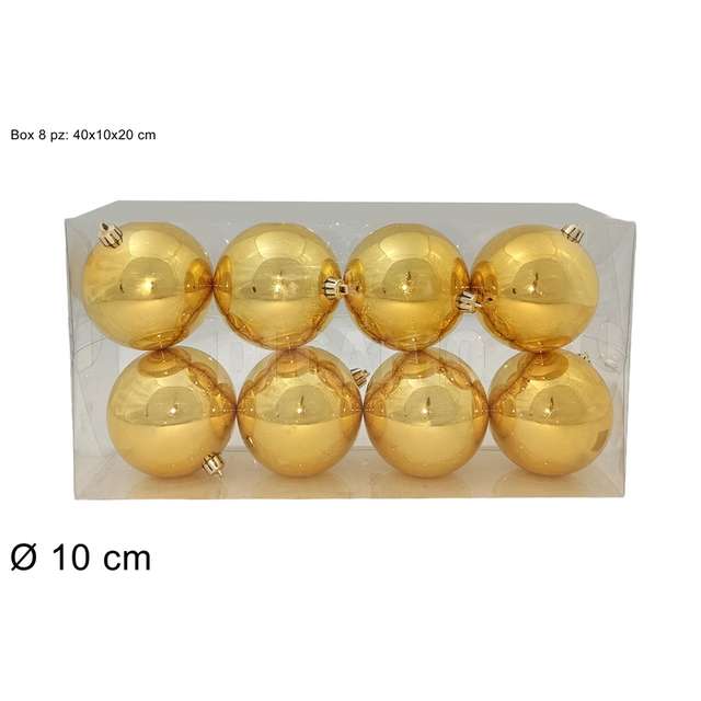 Palle 10 cm. 8 pz. lucide oro - Principale