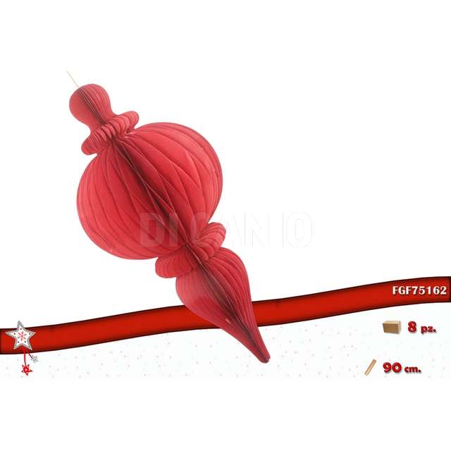 Decorazioni carta col. rosso cm 90 - Principale