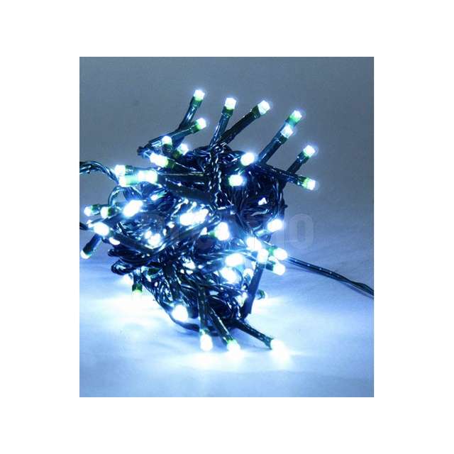 Catena 1000 led bianco mt.50+5 controller 8 giochi cavo verde x esterno - Principale