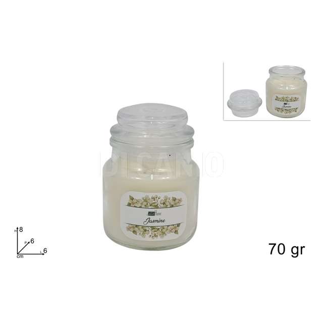 Candela profumata jasmine 70gr in barattolo vetro - Principale