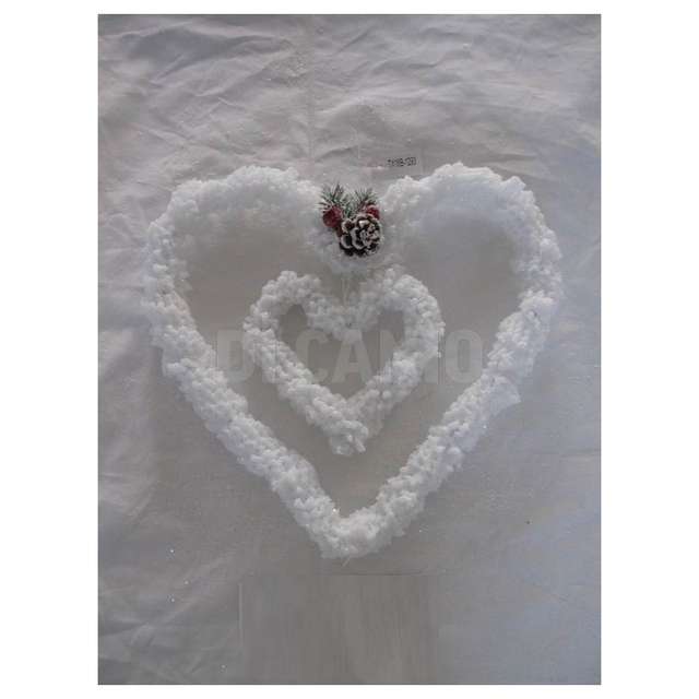 Dietroporta cuore doppio bianco floccato c_pigne 37x33cm. creare - Principale