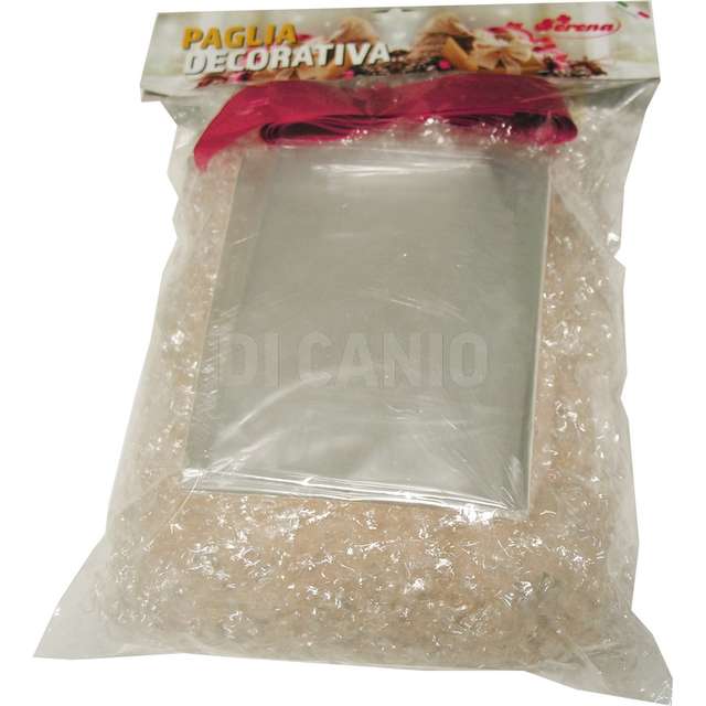 Kit paglia 3 pz. trucciolo trasparente 120 gr foglio e coccarda - Principale