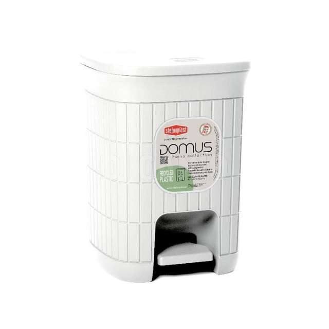 Pattumiera da bagno domus lt.6 bianco polvere stefanplast - Principale