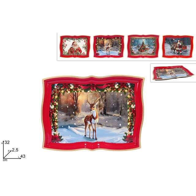 Vass.oio plastica 43x32 cm. cdecoro natalizio 4 ass.. - Principale