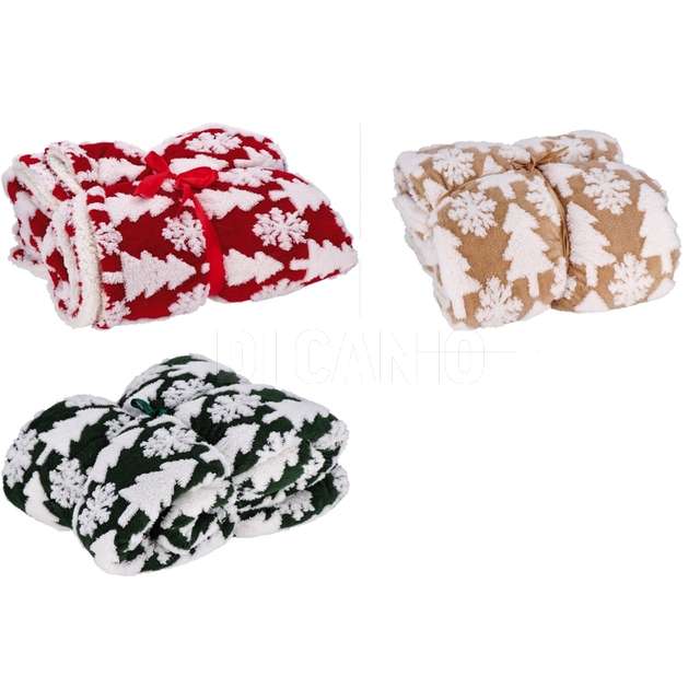 Coperta tessuto+sherpa 3ass. natale 150x200 - Principale