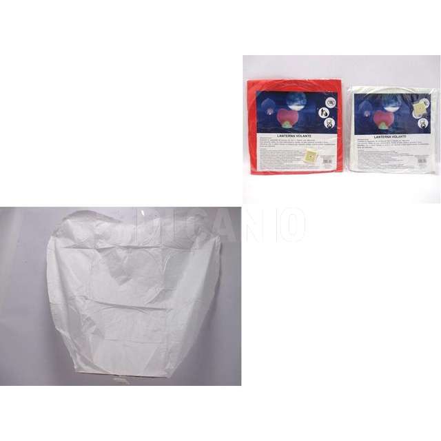 Lanterna volante forma cuore diam.85cm.col.re rosso-bianco - Principale