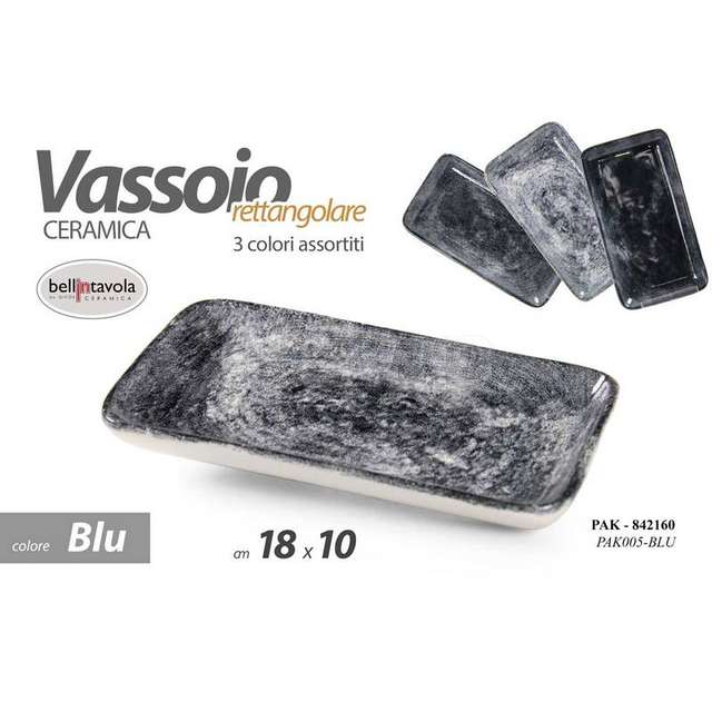 Vassoio rettangolare blu cm.18x10 - Principale