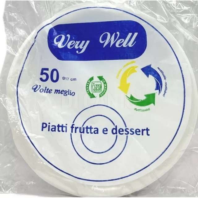 Very well piatti dessert bianchi 40 pz. - Principale