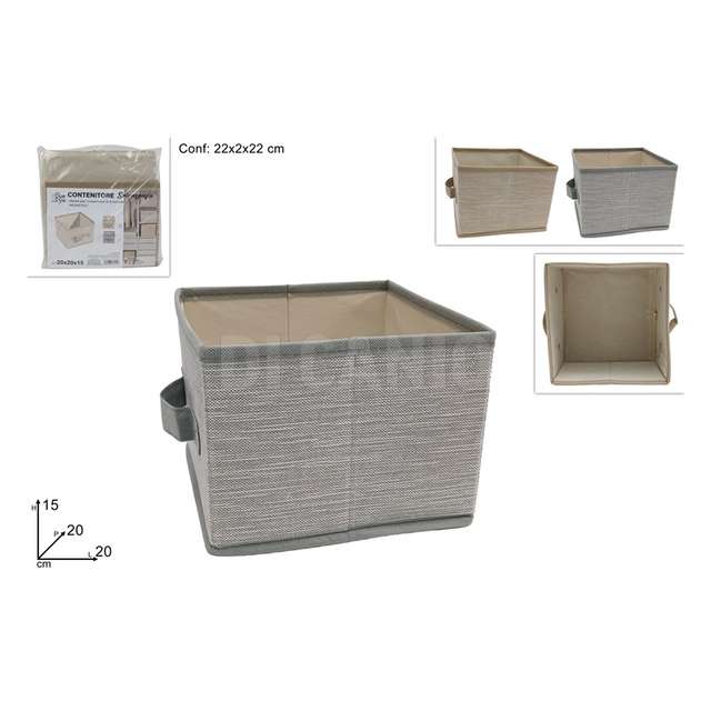 Scatola organizer armadio in tessuto 20x20x15 2 colori - Principale