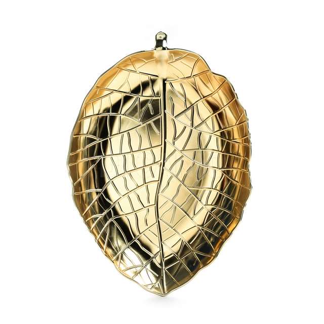 Vassoio foglia oro in plastica 33x23xh.4 cm - Principale