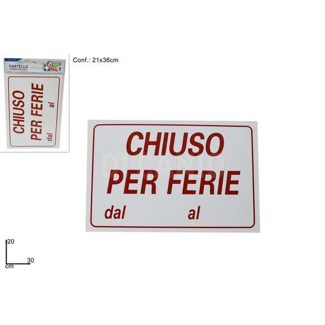 Cartello chiuso per ferie due esse - Principale
