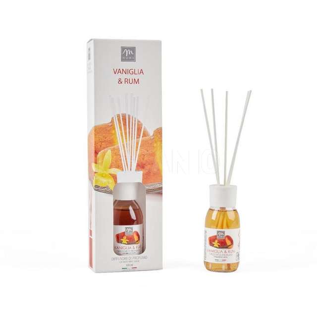 Diffusore di essenza con bacchetti in cotone 125 ml vaniglia e rum - Principale