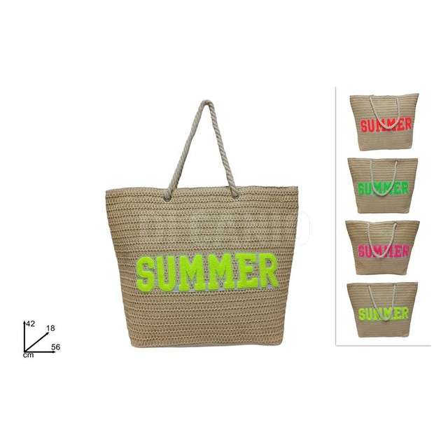 Borsa mare paglia carta intrecciata summer - Principale