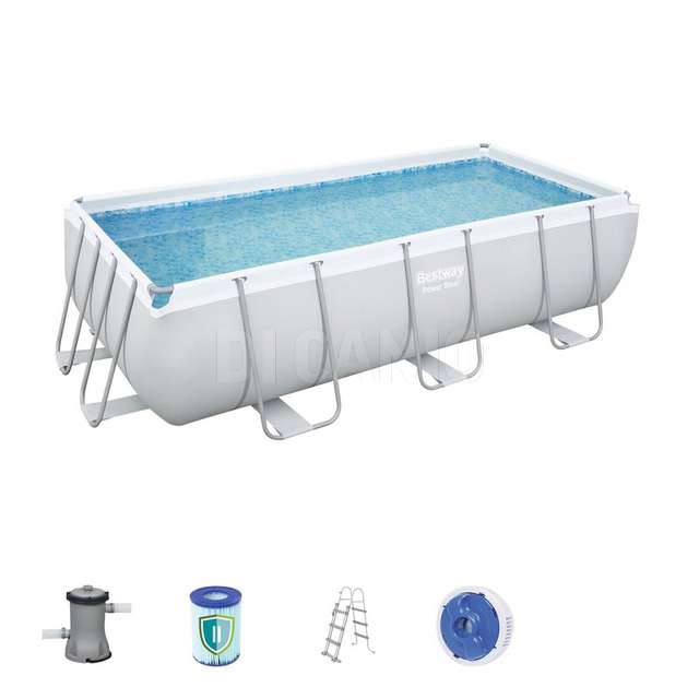 Piscina power steel frame ret.cm. 404x201x100 lt.6,478 con pompa filtro scaletta - Principale