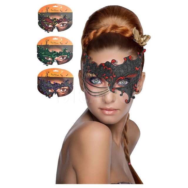 Maschera occhi con decori col ass fiori 74030 - Principale