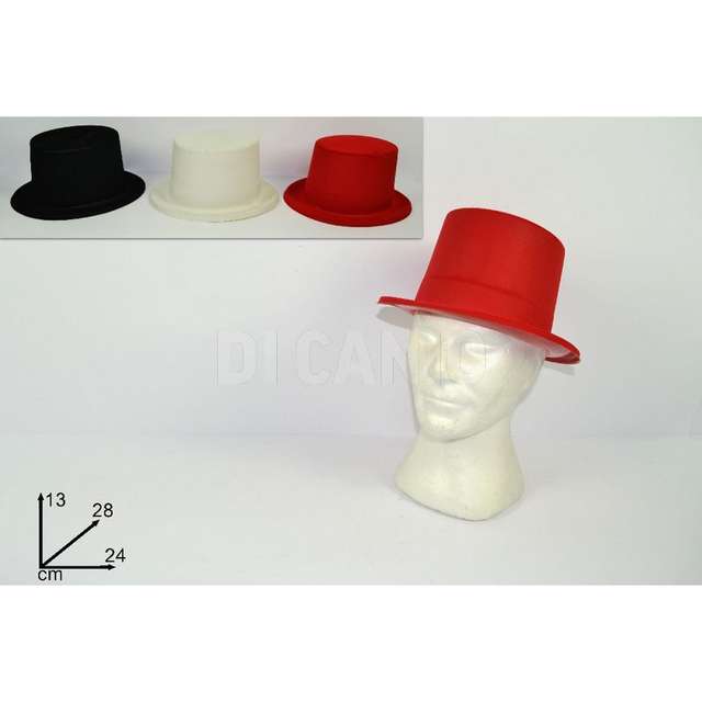 Cappello cilindro floccato 3colori - Principale