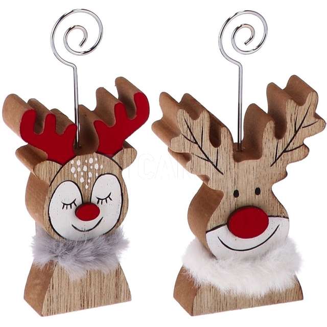 Segnaposto mdf renna 2ass natale cm7x3xh13 - Principale