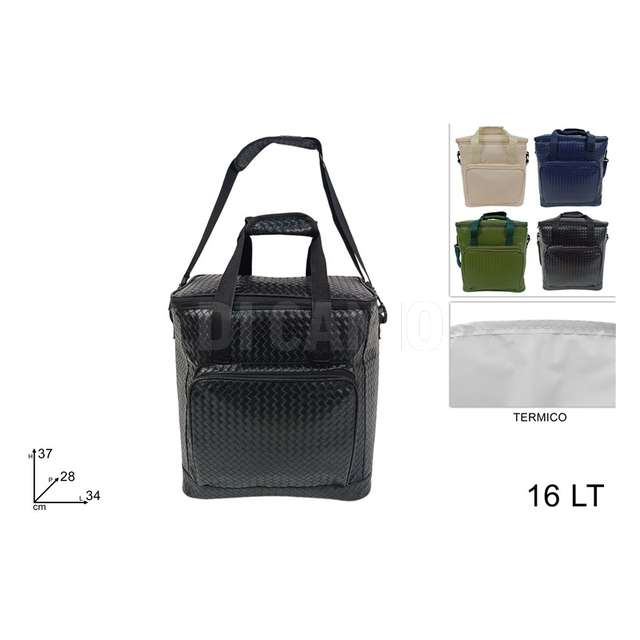 Borsa frigo 16lt con tasca effetto pelle 4 colori - Principale